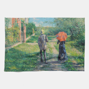 Gustave Caillebotte - De Weg Omhoog Theedoek