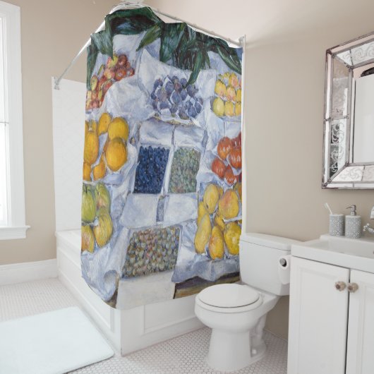 Gustave Caillebotte - Fruit getoond op een standaa Douchegordijn (In situ)