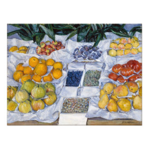Gustave Caillebotte - Fruit getoond op een standaa Foto Afdruk