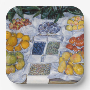 Gustave Caillebotte - Fruit getoond op een standaa Papieren Bordje