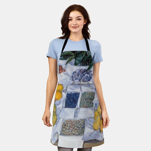 Gustave Caillebotte - Fruit getoond op een standaa Schort (Gedragen)