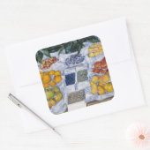 Gustave Caillebotte - Fruit getoond op een standaa Vierkante Sticker (Envelop)