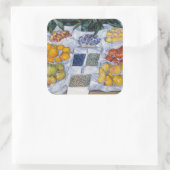 Gustave Caillebotte - Fruit getoond op een standaa Vierkante Sticker (Tas)