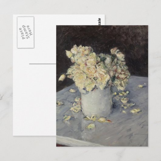 Gustave Caillebotte - Gele Rozen in een Vase Briefkaart (Voorkant / Achterkant)