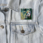 Gustave Caillebotte - Hengelen Vierkante Button 5,1 Cm (In situ)