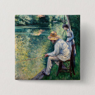 Gustave Caillebotte - Hengelen Vierkante Button 5,1 Cm