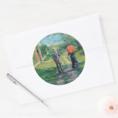 Gustave Caillebotte - Het stijgende pad Ronde Sticker (Envelop)