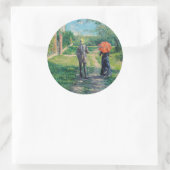 Gustave Caillebotte - Het stijgende pad Ronde Sticker (Tas)