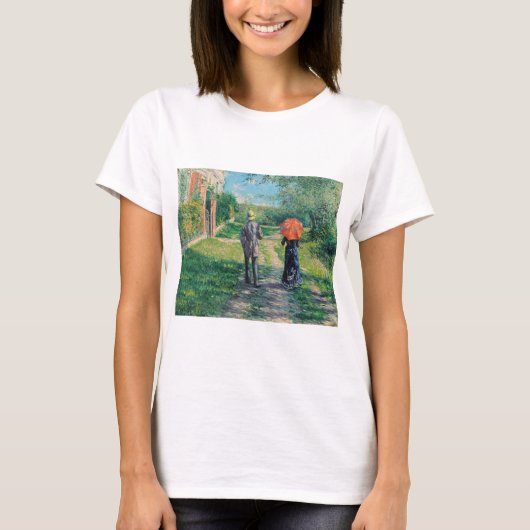 Gustave Caillebotte - Het stijgende pad T-shirt (Voorkant)