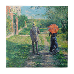Gustave Caillebotte - Het stijgende pad Tegeltje
