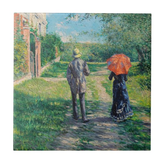 Gustave Caillebotte - Het stijgende pad Tegeltje (Voorkant)