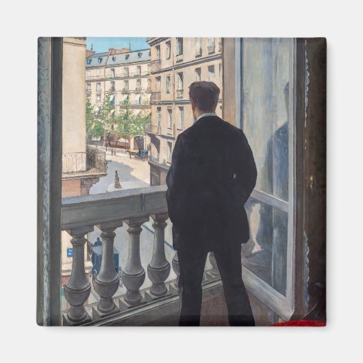 Gustave Caillebotte - Jongeman bij zijn raam Magneet (Voorkant)