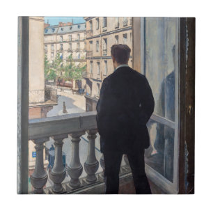 Gustave Caillebotte - Jongeman bij zijn raam Tegeltje