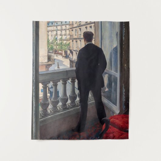 Gustave Caillebotte - Jongeman bij zijn raam Wandkleed (Voorkant)