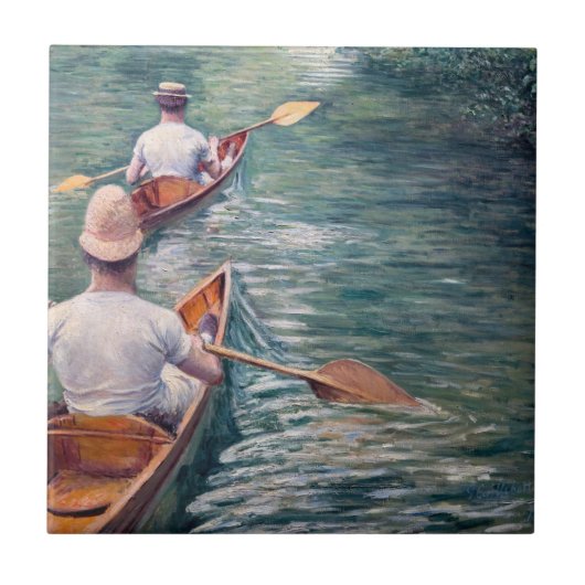 Gustave Caillebotte - Kano's op de Yerres Tegeltje (Voorkant)
