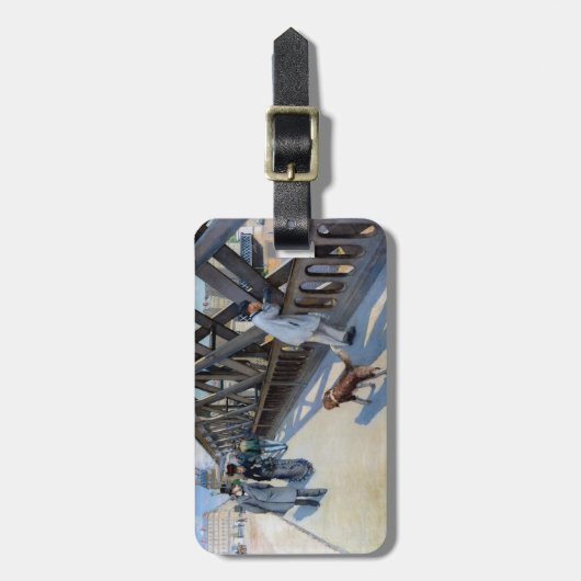 Gustave Caillebotte - Le Pont de l'Europe Bagagelabel (Voorkant verticaal)