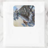 Gustave Caillebotte - Le Pont de l'Europe Vierkante Sticker (Tas)