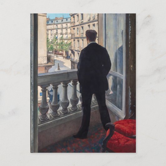 Gustave Caillebotte - Man bij het raam Briefkaart (Voorkant)