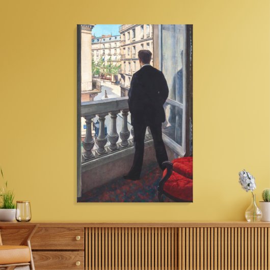 Gustave Caillebotte - Man bij het Venster Canvas Afdruk (Insitu (Woonkamer))