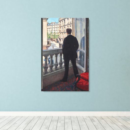Gustave Caillebotte - Man bij het Venster Canvas Afdruk (Insitu (Houten vloer))