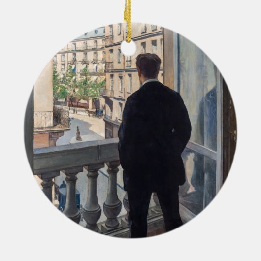 Gustave Caillebotte - Man bij het Venster Keramisch Ornament (Achterkant)