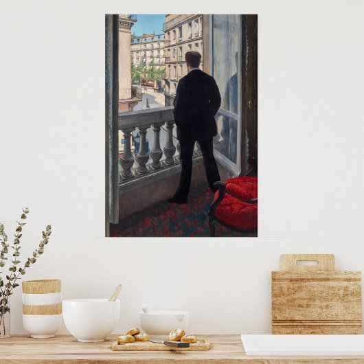 Gustave Caillebotte - Man bij het Venster Poster (Keuken)