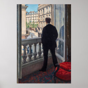 Gustave Caillebotte - Man bij het Venster Poster
