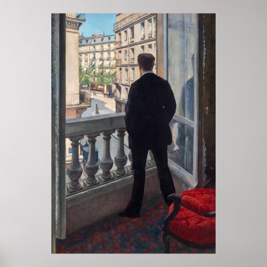 Gustave Caillebotte - Man bij het Venster Poster (Voorkant)