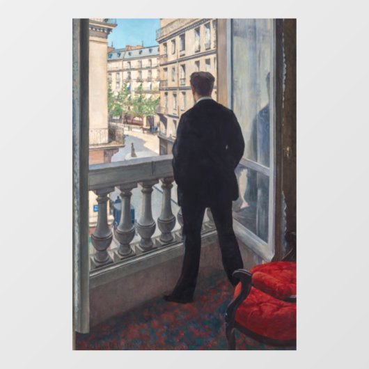 Gustave Caillebotte - Man bij het Venster Raamsticker (Vel)