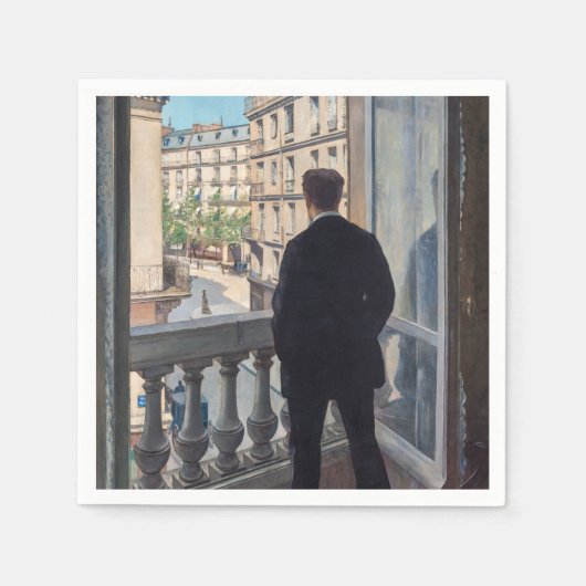 Gustave Caillebotte - Man bij het Venster Servet (Voorkant)