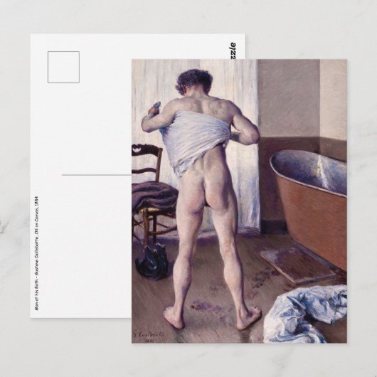 Gustave Caillebotte - Man bij zijn Bath Briefkaart (Voorkant / Achterkant)