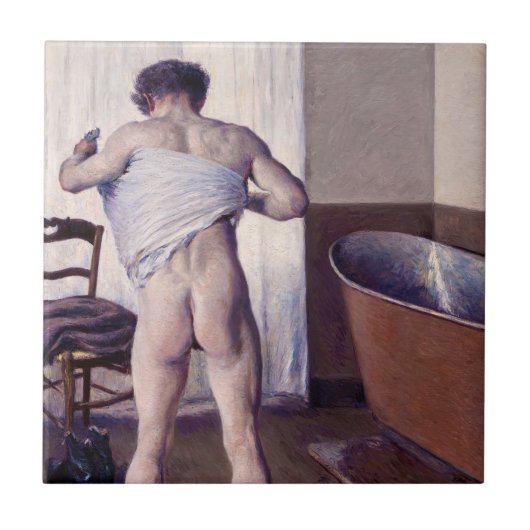 Gustave Caillebotte - Man bij zijn Bath Tegeltje (Voorkant)