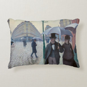 Gustave Caillebotte - Parijse straat; Regenachtige Accent Kussen
