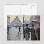 Gustave Caillebotte - Parijse straat; Regenachtige Briefkaart (Voorkant / Achterkant)
