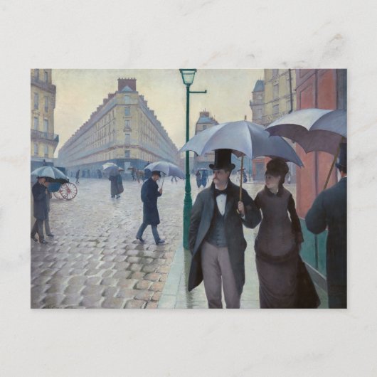Gustave Caillebotte - Parijse straat; Regenachtige Briefkaart (Voorkant)