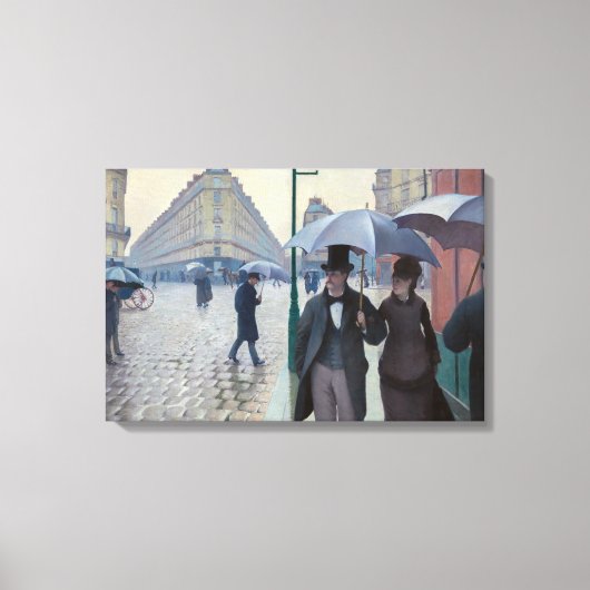Gustave Caillebotte - Parijse straat; Regenachtige Canvas Afdruk (Voorkant)