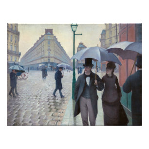 Gustave Caillebotte - Parijse straat; Regenachtige Foto Afdruk