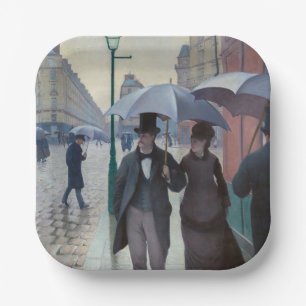 Gustave Caillebotte - Parijse straat; Regenachtige Papieren Bordje