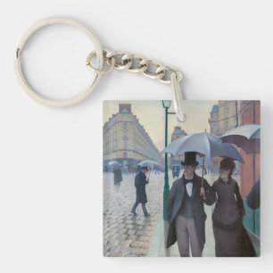 Gustave Caillebotte - Parijse straat; Regenachtige Sleutelhanger