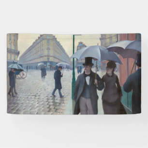 Gustave Caillebotte - Parijse straat; Regenachtige Spandoek
