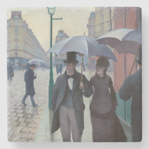 Gustave Caillebotte - Parijse straat; Regenachtige Stenen Onderzetter
