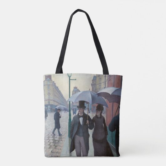 Gustave Caillebotte - Parijse straat; Regenachtige Tote Bag (Achterkant)