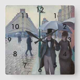 Gustave Caillebotte - Parijse Straat; Regenachtige Vierkante Klok
