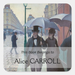 Gustave Caillebotte - Parijse straat; Regenachtige Vierkante Sticker