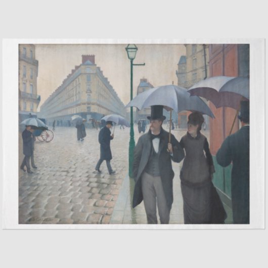Gustave Caillebotte Paris Rainy Day Decoupage Tissuepapier (Voorkant)