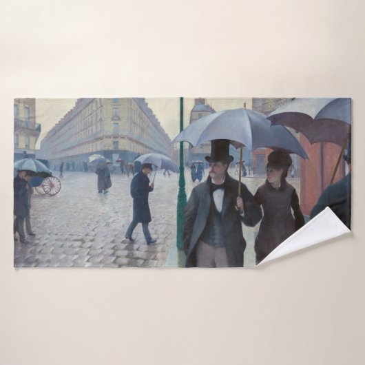 Gustave Caillebotte - Paris Street; Rainy Day Bad Handdoek (Badhanddoek)