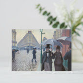 Gustave Caillebotte - Paris Street; Rainy Day Bedankkaart (Staand voorkant)