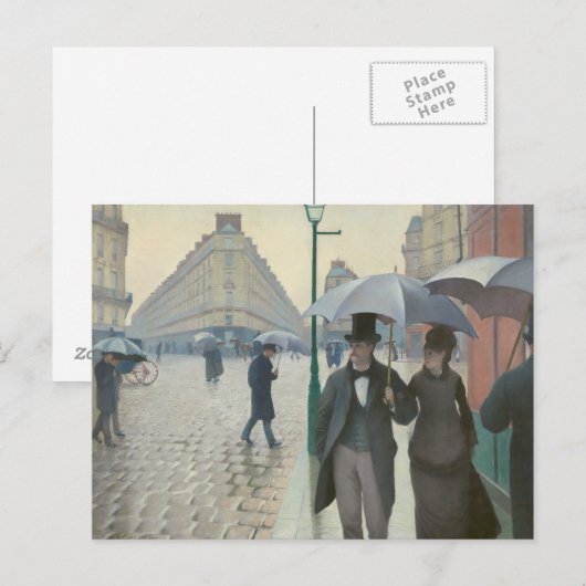 Gustave Caillebotte - Paris Street; Rainy Day Briefkaart (Voorkant / Achterkant)