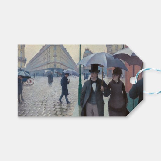 Gustave Caillebotte - Paris Street; Rainy Day Cadeaulabel (Voorkant (Horizontaal))