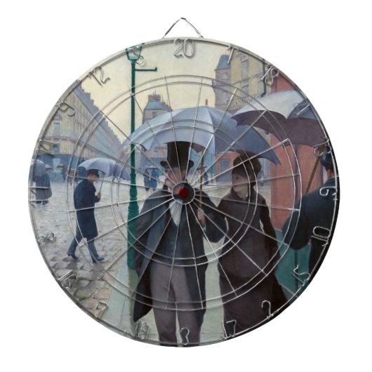 Gustave Caillebotte - Paris Street; Rainy Day Dartbord (Voorkant)